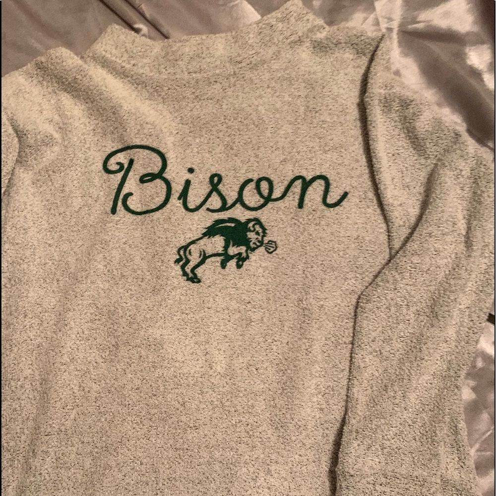 Bisons Women's Gray Green  Sweater S (A-016)